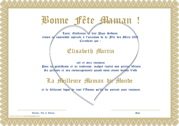 diplome de maman